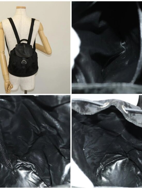 Salvatore Ferragamo Backpack Nylon Black Silver Auth 130220 main image 10